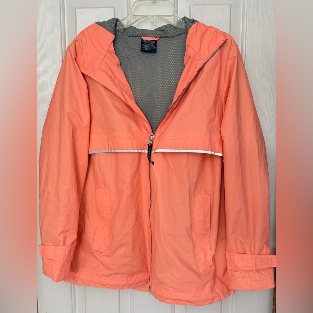 Charles River Coral Hooded Windbreaker Jacket. Not monogrammed!!!